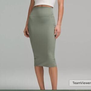 Lululemon Nulu Slim Fit High Rise Midi Skirt Eucalyptus Green Size 6